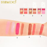 Paleta Fard de Obraz, Kevin&Coco, 3 Culori, Blush, Iluminator, Contur, Textură Fină, Efect Natural, pentru Toate Tipurile de Ten, 71.7 g, 6.7 x 1.5 x 11 cm, Roz - vivimall.ro