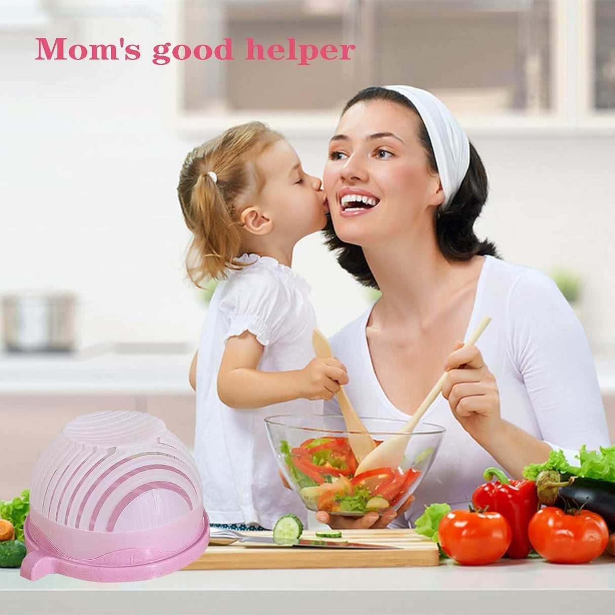 Bol Feliator Pentru Salata, Castron Multifunctional Pentru Legume Si Fructe, Pentru Spalat Si Taiat Legumele, Cu Scurgere Si Tocator, Ergonomic, Protectie Pentru Maini, 21X18.5X11.5 Cm - vivimall.ro