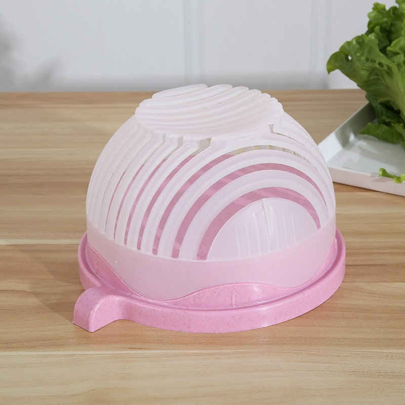 Bol Feliator Pentru Salata, Castron Multifunctional Pentru Legume Si Fructe, Pentru Spalat Si Taiat Legumele, Cu Scurgere Si Tocator, Ergonomic, Protectie Pentru Maini, 21X18.5X11.5 Cm - vivimall.ro