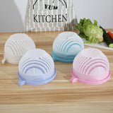 Bol Feliator Pentru Salata, Castron Multifunctional Pentru Legume Si Fructe, Pentru Spalat Si Taiat Legumele, Cu Scurgere Si Tocator, Ergonomic, Protectie Pentru Maini, 21X18.5X11.5 Cm