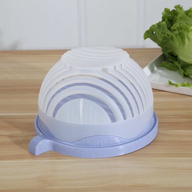 Bol Feliator Pentru Salata, Castron Multifunctional Pentru Legume Si Fructe, Pentru Spalat Si Taiat Legumele, Cu Scurgere Si Tocator, Ergonomic, Protectie Pentru Maini, 21X18.5X11.5 Cm - vivimall.ro