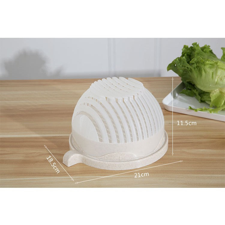 Bol Feliator Pentru Salata, Castron Multifunctional Pentru Legume Si Fructe, Pentru Spalat Si Taiat Legumele, Cu Scurgere Si Tocator, Ergonomic, Protectie Pentru Maini, 21X18.5X11.5 Cm - vivimall.ro