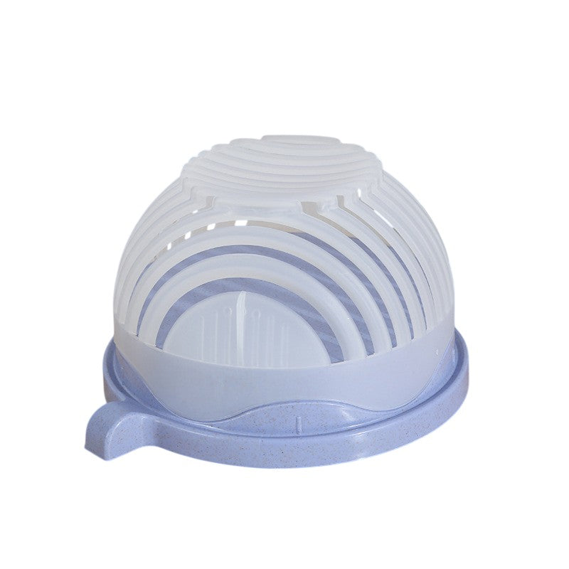 Bol Feliator Pentru Salata, Castron Multifunctional Pentru Legume Si Fructe, Pentru Spalat Si Taiat Legumele, Cu Scurgere Si Tocator, Ergonomic, Protectie Pentru Maini, 21X18.5X11.5 Cm - vivimall.ro