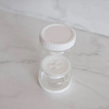 Borcan de Muraturi, Vivimall, Borcan cu Separator Divizat de 34oz pentru Lichide, Ermetic, Termorezistent, Tip Clepsidra, 800 ml, 21 x 11 x 11 cm, Alb - vivimall.ro