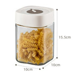 Borcan din Sticla de Inalta Calitate, Vivimall, Capac Ermetic, Uz Casnic, Depozitarea Condimentelor sau a Alimentelor Umede si Uscate, 1000 mL, 10x10x15.5 cm, Alb - vivimall.ro