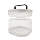 Borcan pentru Muraturi, Vivimall, cu Separator pentru Lichide, Ermetic, Termorezistent, Tip Clepsidra, 1400 ml, ABS, Alb, 13.5x9.5 cm - vivimall.ro