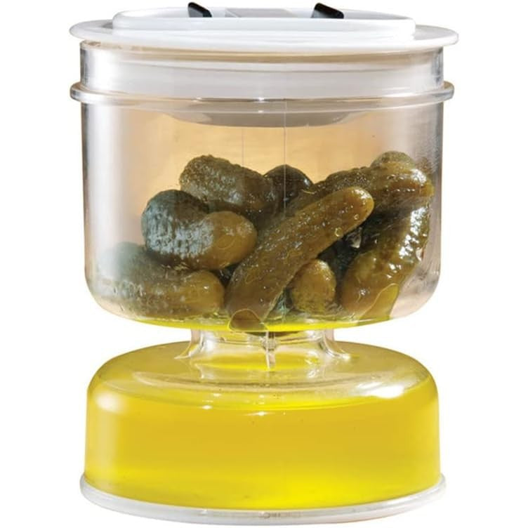 Borcan pentru Muraturi, Vivimall, cu Separator pentru Lichide, Ermetic, Termorezistent, Tip Clepsidra, 800 ml, ABS, Alb, 13x11 cm - vivimall.ro