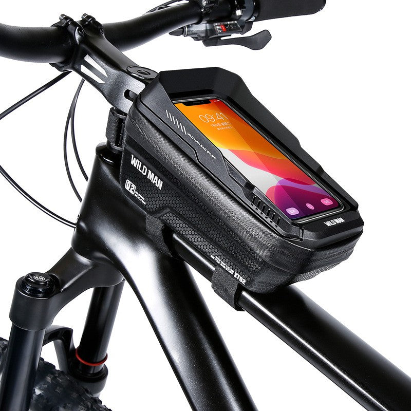 Borseta Pentru Bicicleta Cu Suport De Telefon Capcitate 1L, Cu Spatiu De Stocare, Protectie Waterproof, Ecran Tactil, Fixare In 3 Locuri, Protectie Lumina, Orificiu Casti