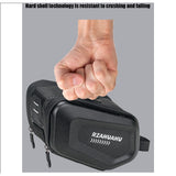 Borseta pentru bicicleta Vivimall, Hard Shell, material piele artificiala si carbon, 20x12x11.5 cm, prindere de sa, capacitate 2L, impermeabila, negru - vivimall.ro