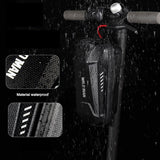 Borseta pentru bicicleta/trotineta Vivimall, spatiu de depozitare, antisoc, waterproof, cu fermoar, 3L, material carbon si plastic dur,  pentru trotineta electrica scuter, bicicleta, negru - vivimall.ro