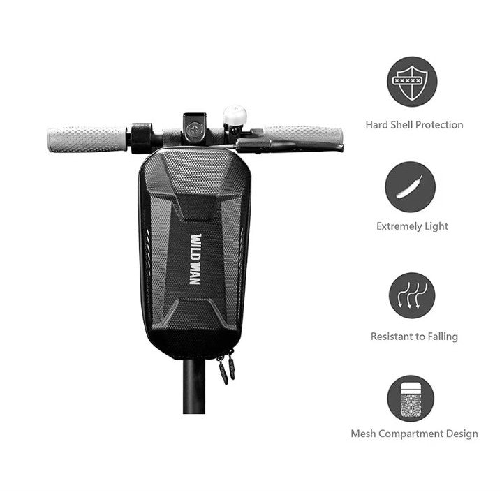 Borseta Pentru Bicicleta/Trotineta Spatiu De Depozitare, Antisoc, Waterproof, Cu Fermoar, 3L, Material Carbon Si Plastic Dur, Pentru Trotineta Electrica Scuter, Bicicleta - vivimall.ro