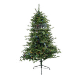 Brad Artificial de Craciun, Becuri led incluse in ramuri, pentru interior/exterior, inaltime 180 cm, diametru 128 cm, 1246 ramuri, Flippy, verde, suport metalic inclus - vivimall.ro