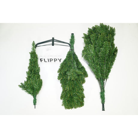 Brad artificial de Craciun, clasic, pentru interior/exterior, inaltime 180 cm, diametru 95 cm, 463 ramuri, Flippy, verde, suport metalic inclus - vivimall.ro