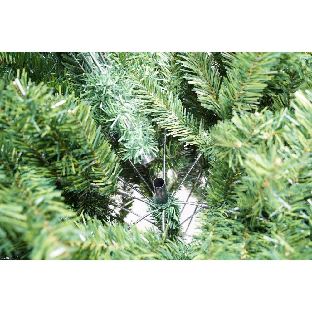 Brad artificial de Craciun, clasic, pentru interior/exterior, inaltime 180 cm, diametru 95 cm, 463 ramuri, Flippy, verde, suport metalic inclus - vivimall.ro