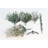 Brad Artificial de Craciun, Flippy, 1.5 m inaltime, Verde, Pulverizat complet alb-tip zapada, Interior/ Exterior, Ramuri bogate - vivimall.ro