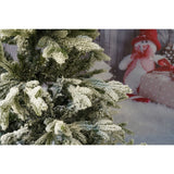 Brad Artificial de Craciun, Vivimall, 1.5 m inaltime, Verde, Pulverizat complet alb-tip zapada, Interior/ Exterior, Ramuri bogate, Resigilat - vivimall.ro