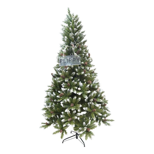 Brad Artificial de Craciun bogat, Flippy, 1.8 m inaltime, 918 ramuri verzi inzapezite, Verde, Decorat, Interior/ Exterior - vivimall.ro