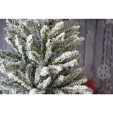 Brad Artificial de Craciun, Flippy, 1.8 m inaltime, Verde, Pulverizat alb-tip zapada, Diametru inferior 110 cm, Interior/ Exterior - vivimall.ro