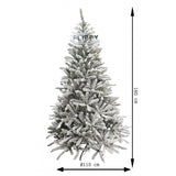 Brad Artificial de Craciun, Flippy, 1.8 m inaltime, Verde, Pulverizat alb-tip zapada, Diametru inferior 110 cm, Interior/ Exterior - vivimall.ro