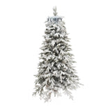 Brad Artificial de Craciun, Flippy, 1.8 m inaltime, Verde, Pulverizat complet alb-tip zapada, Interior/ Exterior, Bogat 512 ramuri - vivimall.ro