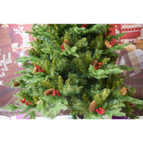 Brad Artificial De Craciun Bogat, 1.80 M Inaltime, 774 Ramuri, Premium, Decorat Cu 56 Conuri Pin Rosii, Interior/ Exterior