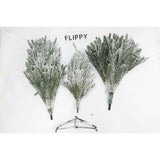 Brad Artificial de Craciun, Flippy, 2.10 m inaltime, Verde, Pulverizat alb-tip zapada, Diametru inferior 130 cm, Interior/ Exterior - vivimall.ro