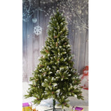 Brad Artificial bogat de Craciun, Flippy, 2.10 m inaltime, Verde, Pulverizat alb-tip zapada, Interior/ Exterior, 1266 ramuri - vivimall.ro