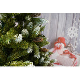 Brad Artificial bogat de Craciun, Flippy, 2.10 m inaltime, Verde, Pulverizat alb-tip zapada, Interior/ Exterior, 1266 ramuri - vivimall.ro