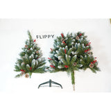 Brad Artificial de Craciun, Flippy, Sectionat pentru Perete/ Colt, 1.50 m inaltime, Verde, Decorat, Diametru Inferior 83 cm, Interior/ Exterior - vivimall.ro