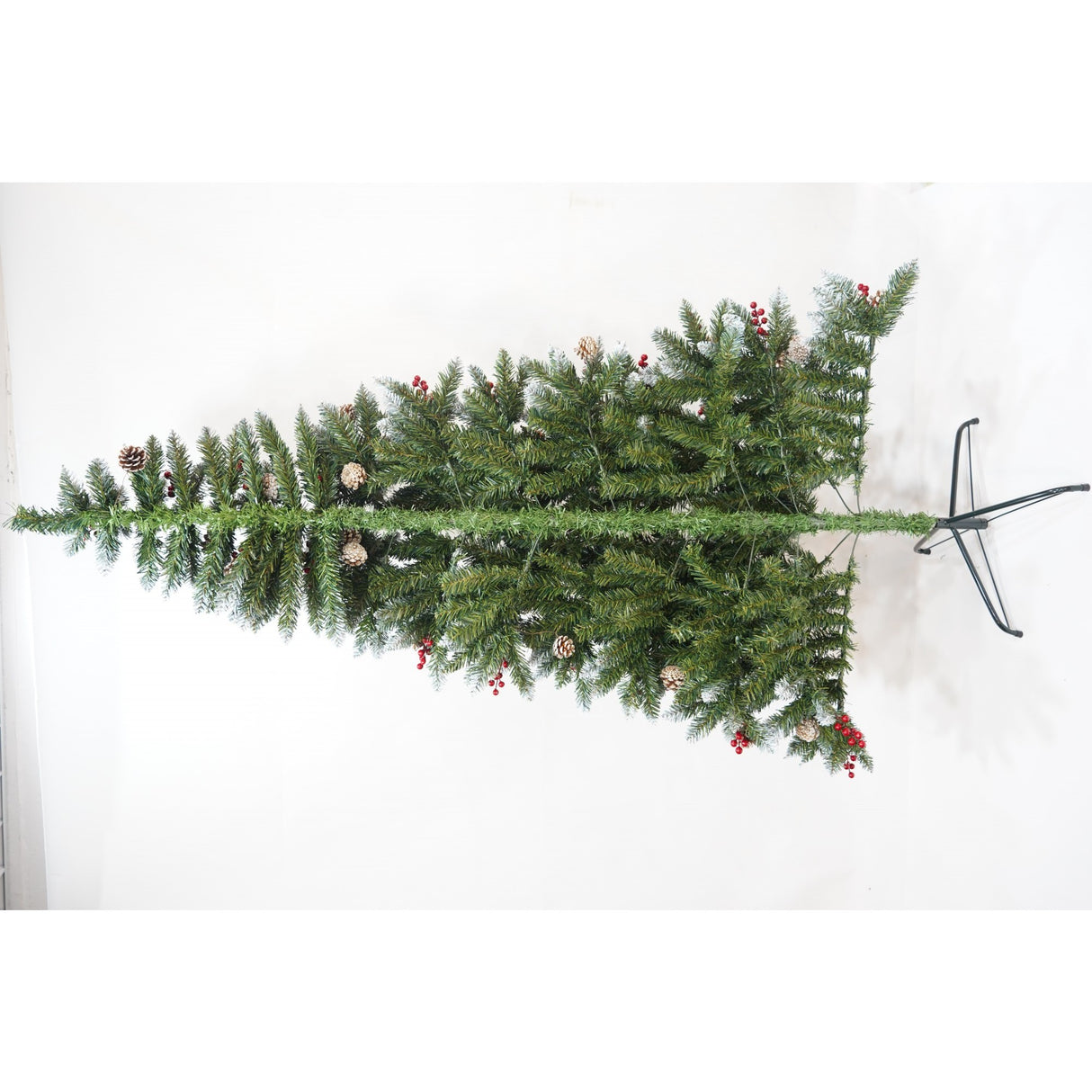 Brad Artificial de Craciun, Flippy, Sectionat pentru Perete/ Colt, 1.50 m inaltime, Verde, Decorat, Diametru Inferior 83 cm, Interior/ Exterior - vivimall.ro