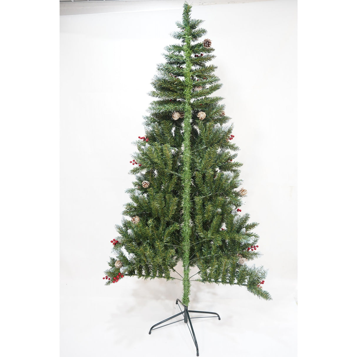 Brad Artificial De Craciun, Sectionat Pentru Perete/ Colt, 1.50 M Inaltime, Decorat, Diametru Inferior 83 Cm, Interior/ Exterior