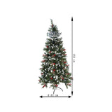 Brad Artificial De Craciun, Sectionat Pentru Perete/ Colt, 1.50 M Inaltime, Decorat, Diametru Inferior 83 Cm, Interior/ Exterior