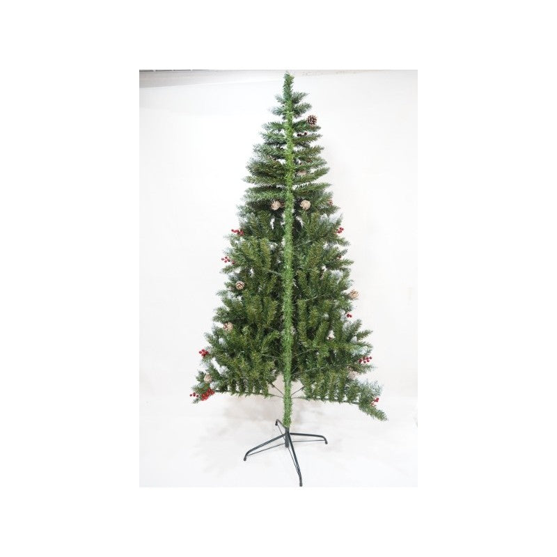 Brad Artificial De Craciun, Sectionat Pentru Perete/ Colt, 1.50 M Inaltime, Decorat, Diametru Inferior 83 Cm, Interior/ Exterior