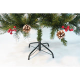 Brad Artificial De Craciun, Sectionat Pentru Perete/ Colt, 1.50 M Inaltime, Decorat, Diametru Inferior 83 Cm, Interior/ Exterior