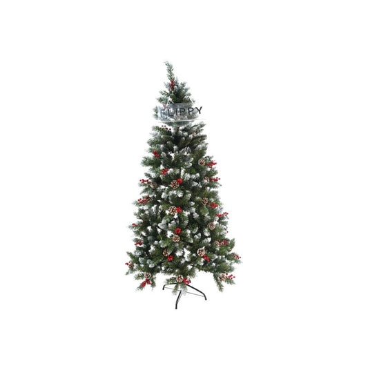 Brad Artificial de Craciun, Vivimall, Sectionat pentru Perete/ Colt, 1.50 m inaltime, Verde, Decorat, Diametru Inferior 83 cm, Interior/ Exterior - vivimall.ro