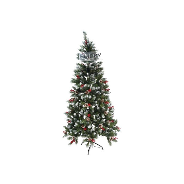 Brad Artificial de Craciun, Flippy, Sectionat pentru Perete/ Colt, 1.50 m inaltime, Verde, Decorat, Diametru Inferior 83 cm, Interior/ Exterior - vivimall.ro