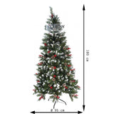 Brad Artificial De Craciun, Sectionat Pentru Perete/ Colt, 1.80 M Inaltime, Decorat, Diametru Inferior 95 Cm, Interior/ Exterior
