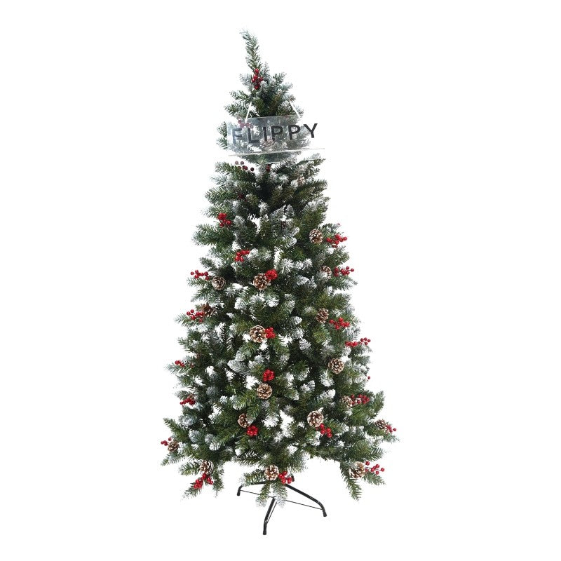 Brad Artificial De Craciun, Sectionat Pentru Perete/ Colt, 1.80 M Inaltime, Decorat, Diametru Inferior 95 Cm, Interior/ Exterior