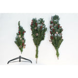 Brad Artificial De Craciun, Sectionat Pentru Perete/ Colt, 2.10 M Inaltime, Decorat, Diametru Inferior 106 Cm, Interior/ Exterior