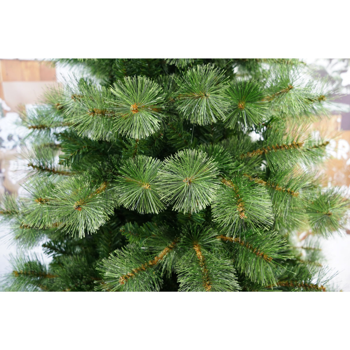 Brad artificial de Craciun tip pin, Bogat Premium, inaltime 240 cm, 1420 ramuri, Flippy, verde, suport metalic inclus - vivimall.ro