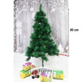 Brad artificial de Craciun tip pin, clasic, pentru interior/exterior, inaltime 90 cm, Flippy, verde, suport de plastic inclus - vivimall.ro