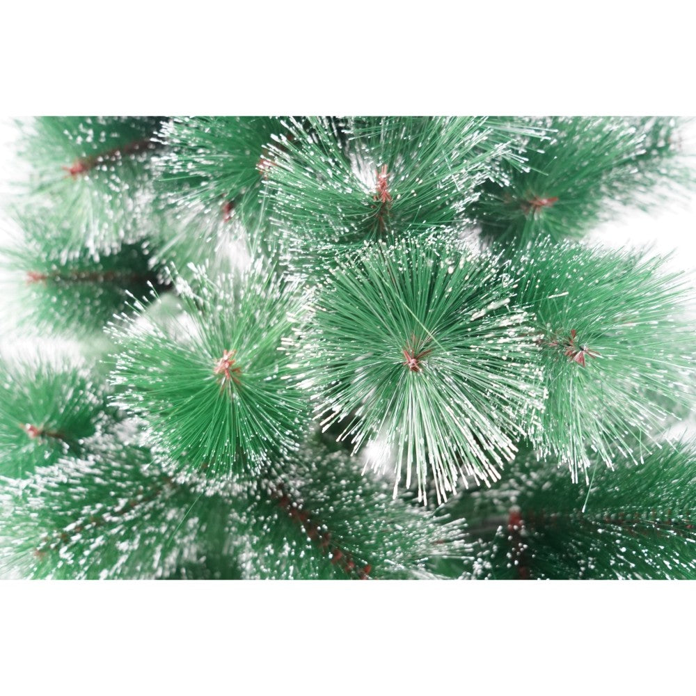 Brad artificial de Craciun tip pin nins, pentru interior/exterior, inaltime 210 cm, Flippy, verde, suport metalic inclus - vivimall.ro