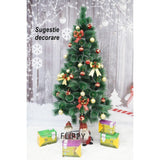 Brad artificial de Craciun tip pin nins, pentru interior/exterior, inaltime 90 cm, Flippy, verde, suport pastic inclus - vivimall.ro