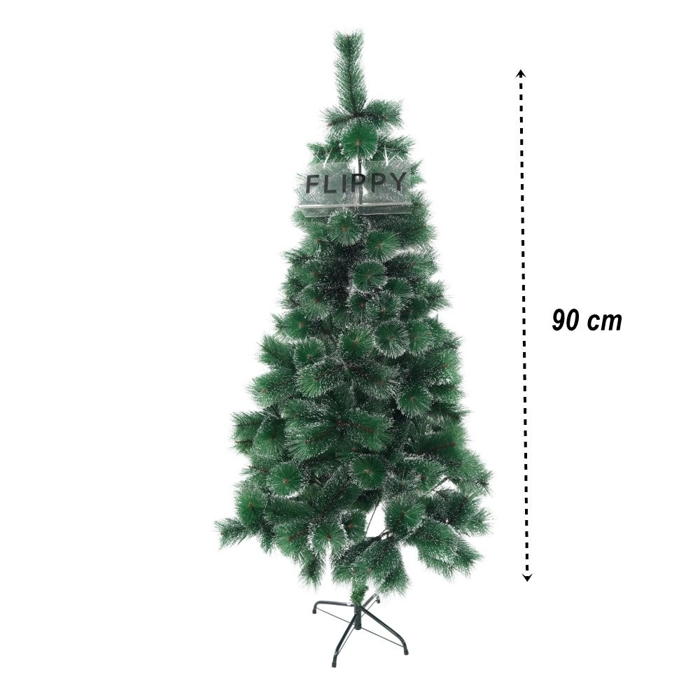 Brad Artificial De Craciun Tip Pin Nins, Pentru Interior/Exterior, Inaltime 90 Cm, Suport Pastic Inclus
