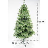 Brad Artificial De Craciun Tip Pin, Pentru Interior/Exterior, Inaltime 150 Cm, Diametru 92 Cm, 400 Ramuri, Suport Metalic Inclus