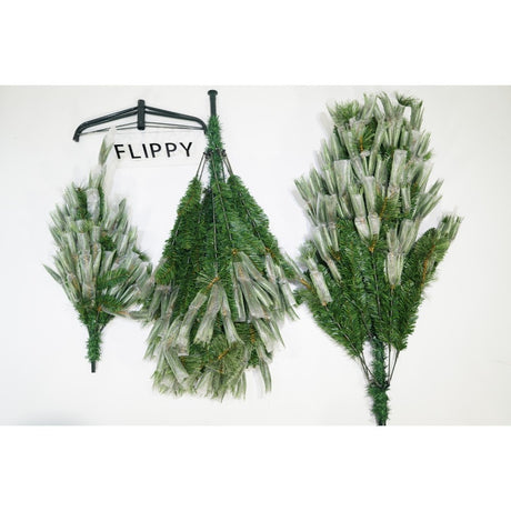 Brad artificial de Craciun tip pin, pentru interior/exterior, inaltime 180 cm, 626 ramuri, Flippy, verde, suport metalic inclus - vivimall.ro