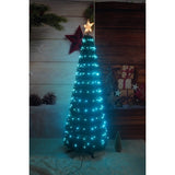 Brad artificial Pop-Up Vivimall, cu instalatie integrata, Lumini RGB, Suport inclus, Stea luminata, 304 Led, 180 cm, Material PVC, Verde