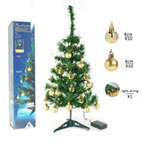 Brad Artificial Impodobit, 60 cm, suport plastic, cu instalatie luminoasa 20 LED alb cald + 20 globuri aurii incluse, Vivimall