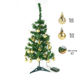 Brad Artificial Impodobit, 60 Cm, Suport Plastic, Cu Instalatie Luminoasa 20 Led + 20 Globuri Aurii Incluse - vivimall.ro