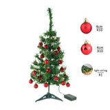 Brad Artificial Impodobit, 60 cm, suport plastic cu instalatie luminoasa 20 LED alb cald + 20 globuri rosii incluse, Vivimall